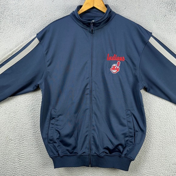 Cleveland‎ Indian Guardians Jacket Full Zip Mens Large Blue Pocket Logo Dynasty - Picture 4 of 9